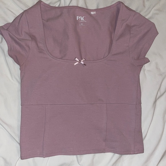 Pacsun XS mauve bow top - Picture 3 of 5